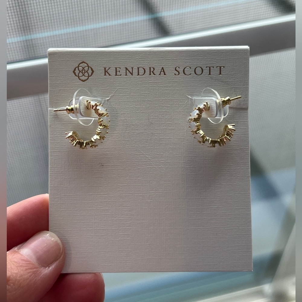 Kendra Scott Gold Stud Earrings with Crystal Center